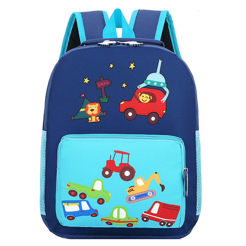 Kindergarten Backpack Cartoon Cute Children Go Out To Reduce The Burden Of Backpack Nylon Cloth Hit Color Small Animal School Bag - KoukouSmart