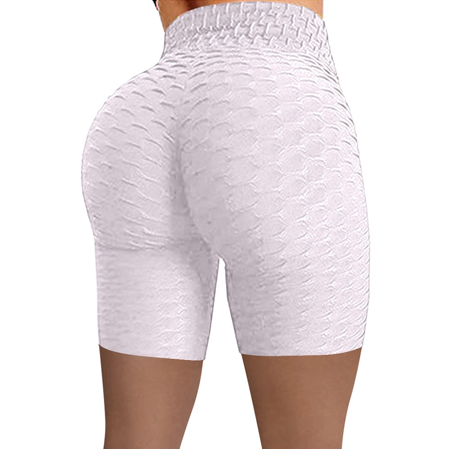 Summer Knit Shorts High Waist Hip Tight Leggings Stretch Running Biker Shorts