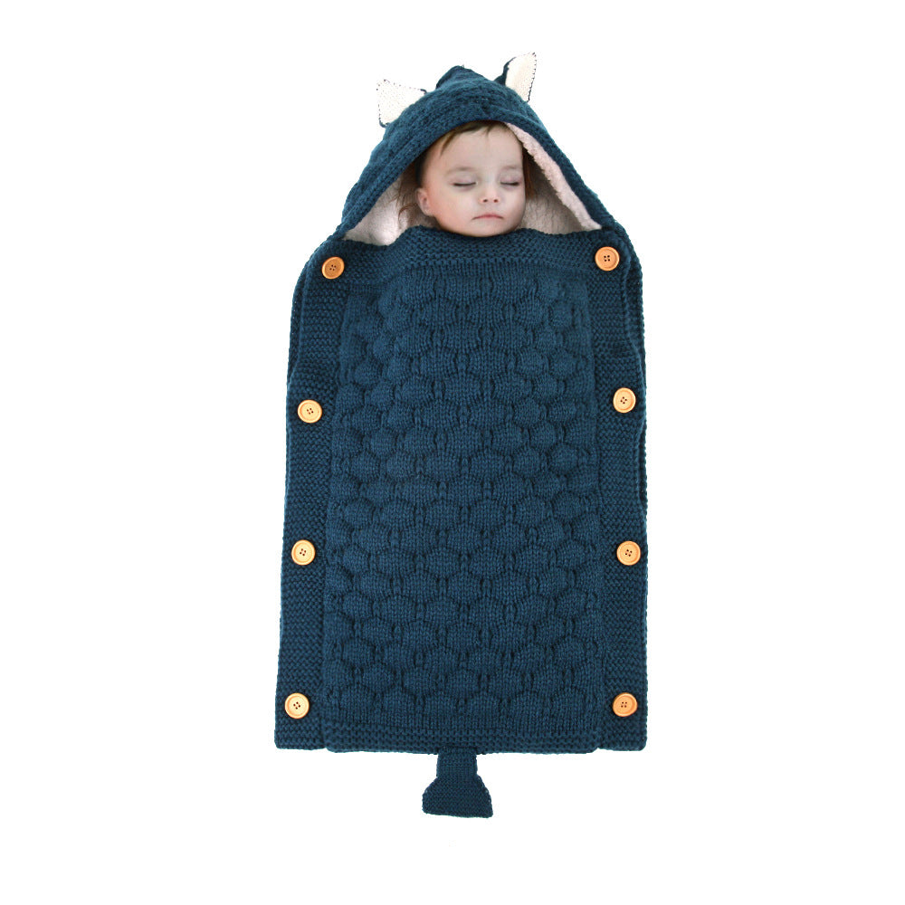 Baby Sleep Bag Newborn Sleepsack Warm Knitted Stroller Sleep Sack Toddler Knit Swaddling Blanket for 1-12Months
