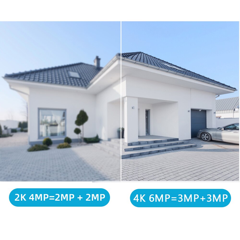 6MP 4K PTZ Wifi Camera Dual Lens with Dual Screen Ai Human Detect Auto Tracking Night Vision Outdoor Surveillance Camera ICSee