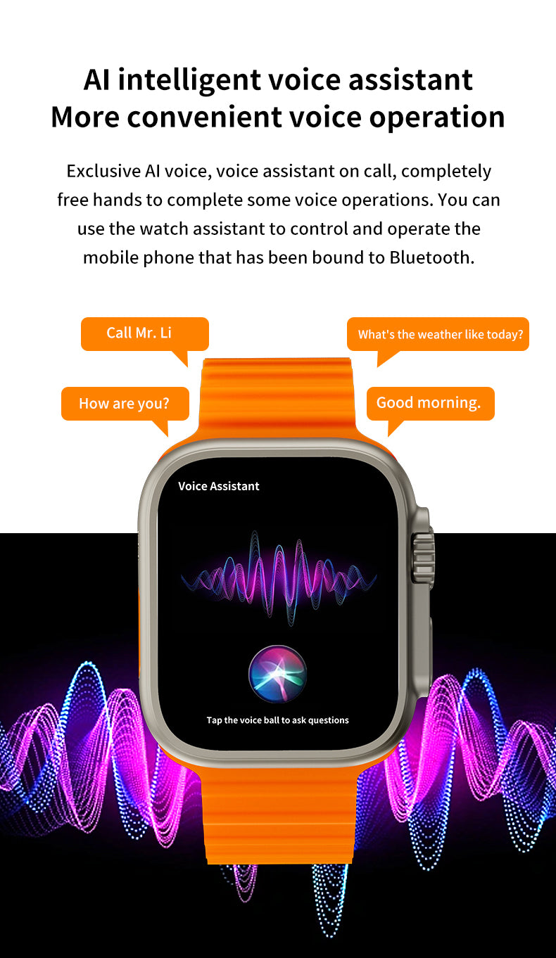 GS S8 Ultra Smart Watch Heart Rate Blood Oxygen Bluetooth Call Sport