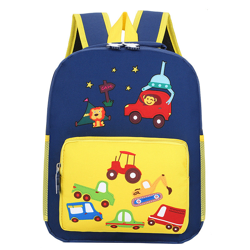 Kindergarten Backpack Cartoon Cute Children Go Out To Reduce The Burden Of Backpack Nylon Cloth Hit Color Small Animal School Bag - KoukouSmart