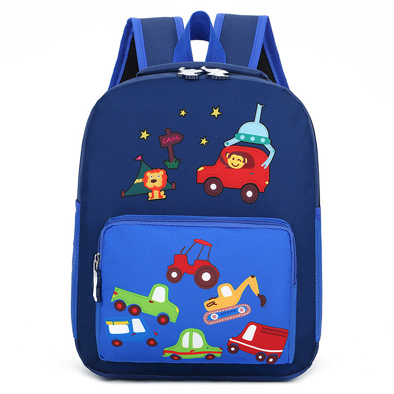 Kindergarten Backpack Cartoon Cute Children Go Out To Reduce The Burden Of Backpack Nylon Cloth Hit Color Small Animal School Bag - KoukouSmart