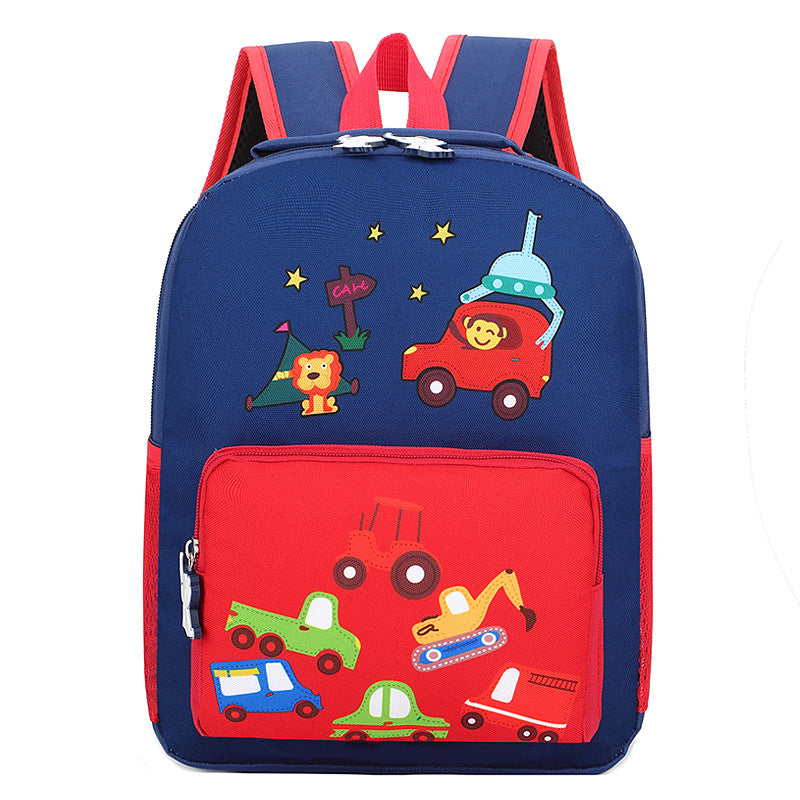 Kindergarten Backpack Cartoon Cute Children Go Out To Reduce The Burden Of Backpack Nylon Cloth Hit Color Small Animal School Bag - KoukouSmart