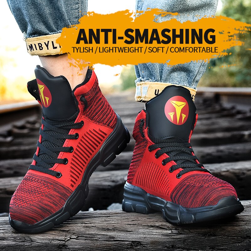Winter New Men's Anti Smashing Cotton Steel Toe Work Shoes