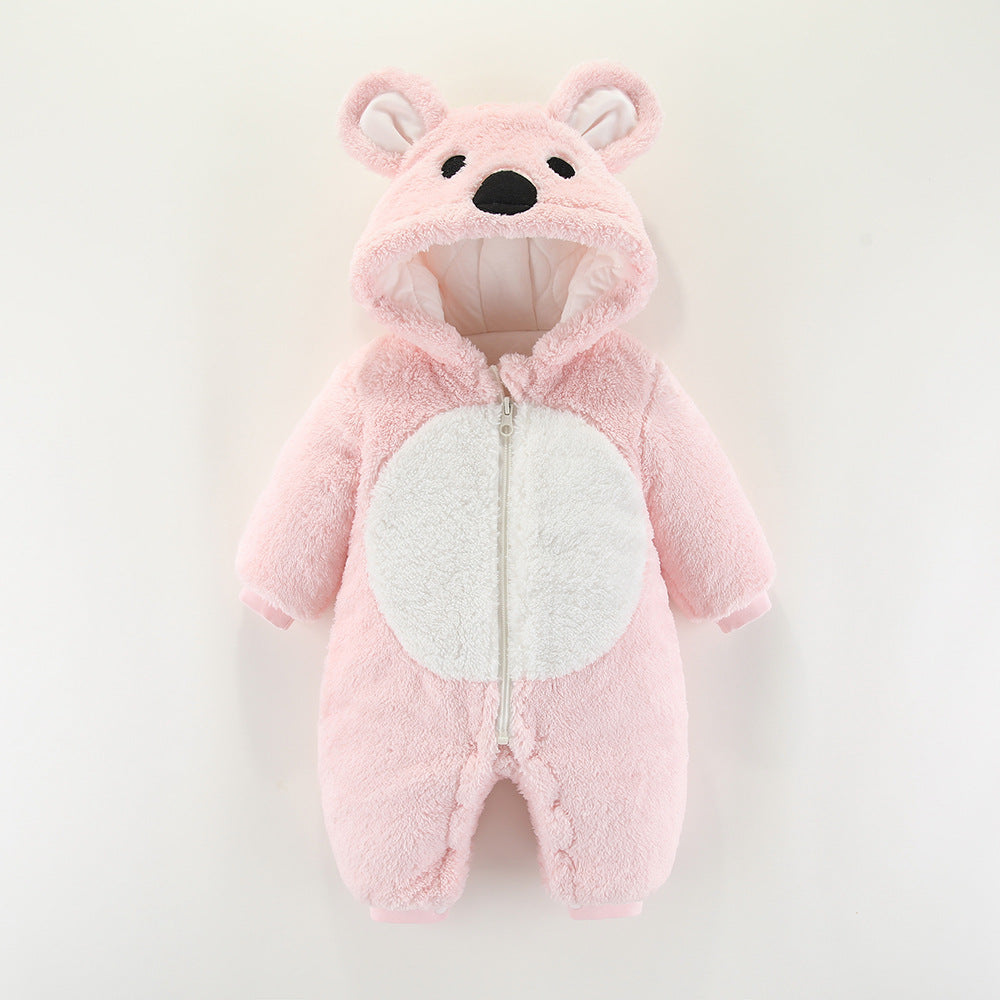 Baby Clothes Autumn And Winter Clothes One-Piece Thickened Romper Newborn Cotton Coat Outing Suit Hugging Clothes