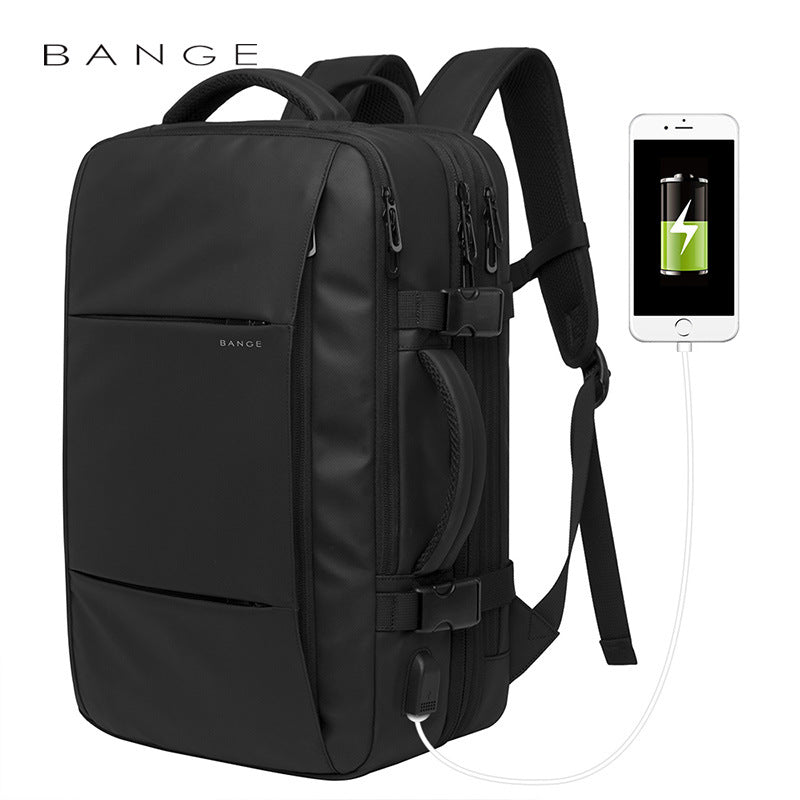 BANGE Backpack Male College Student Computer Backpack Men's Large Capacity Business Travel Waterproof And Expandable Men's Bag