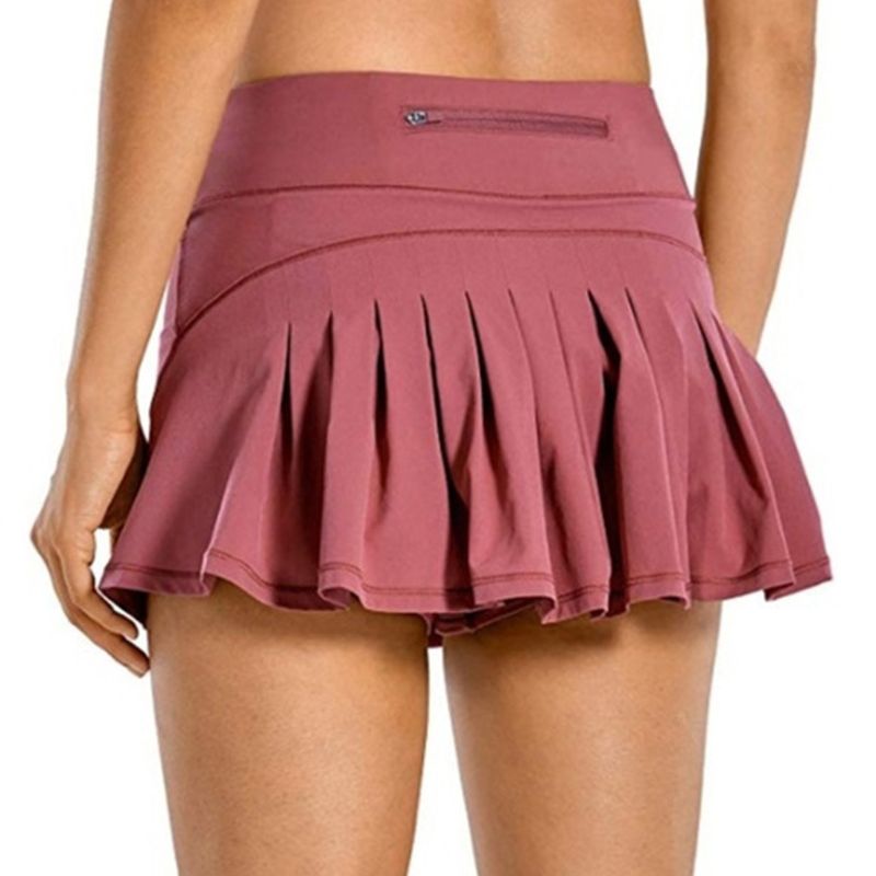 Women 2-In-1 Tennis Skorts Athletic Sports Running Pleated Golf Skirts Shorts