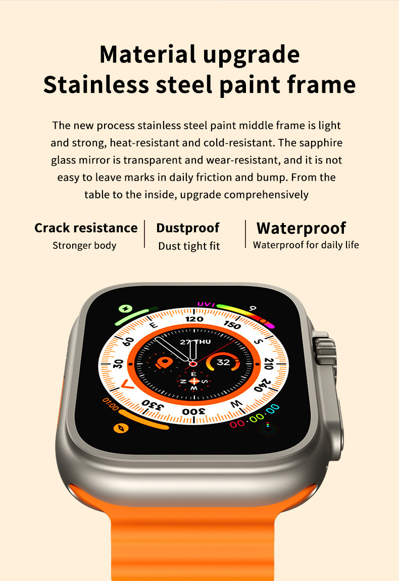 GS S8 Ultra Smart Watch Heart Rate Blood Oxygen Bluetooth Call Sport