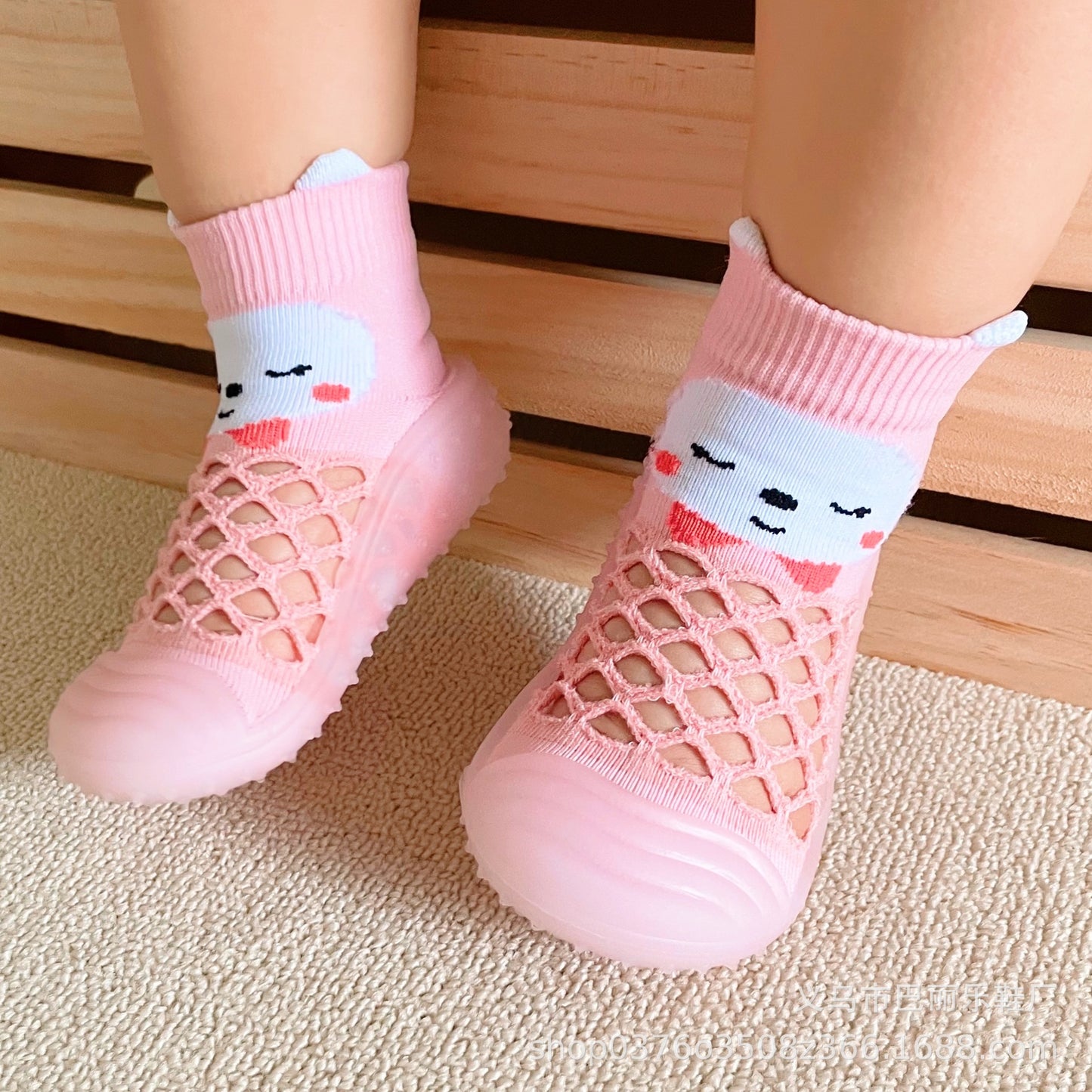 Summer baby toddler shoes breathable hole shoes cartoon cute soft bottom socks shoes boys and girls indoor floor shoes
