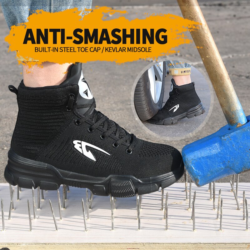 Winter New Men's Anti Smashing Cotton Steel Toe Work Shoes