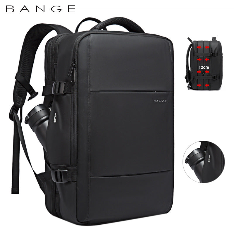 BANGE Backpack Male College Student Computer Backpack Men's Large Capacity Business Travel Waterproof And Expandable Men's Bag