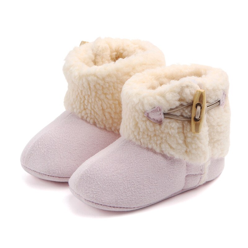 Fashion Winter Baby Boots Infant Girls Boys Warm Ankle Snow Boots Toddler Fur Plush Insole Buckle Boots Shoes
