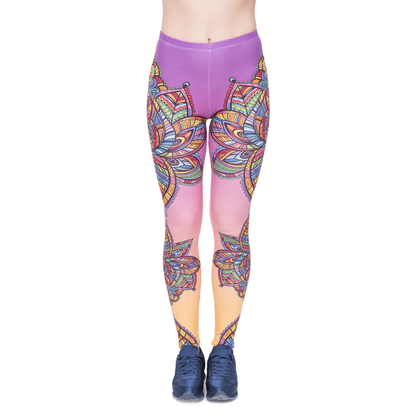 High Waist Shaping Hip Lifting Yoga Pants Women Printing Running Fitness Pants Polyester Milk Silk Leggings