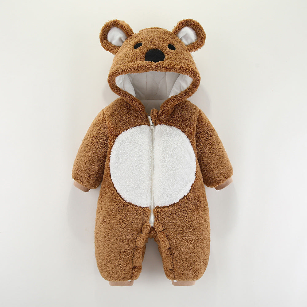 Baby Clothes Autumn And Winter Clothes One-Piece Thickened Romper Newborn Cotton Coat Outing Suit Hugging Clothes