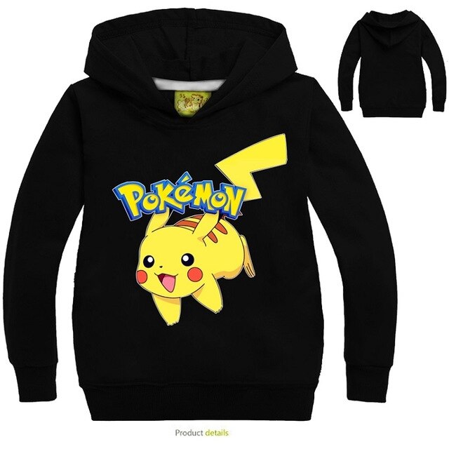 2-12Years Costume Pokemon Go Girls Hoodies and Sweatshirts Children Boy Sport T-shirts Kids Long Sleeve T shirts Hooded Nova