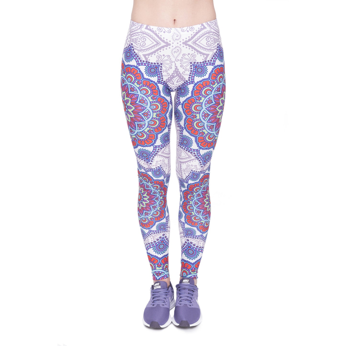 High Waist Shaping Hip Lifting Yoga Pants Women Printing Running Fitness Pants Polyester Milk Silk Leggings