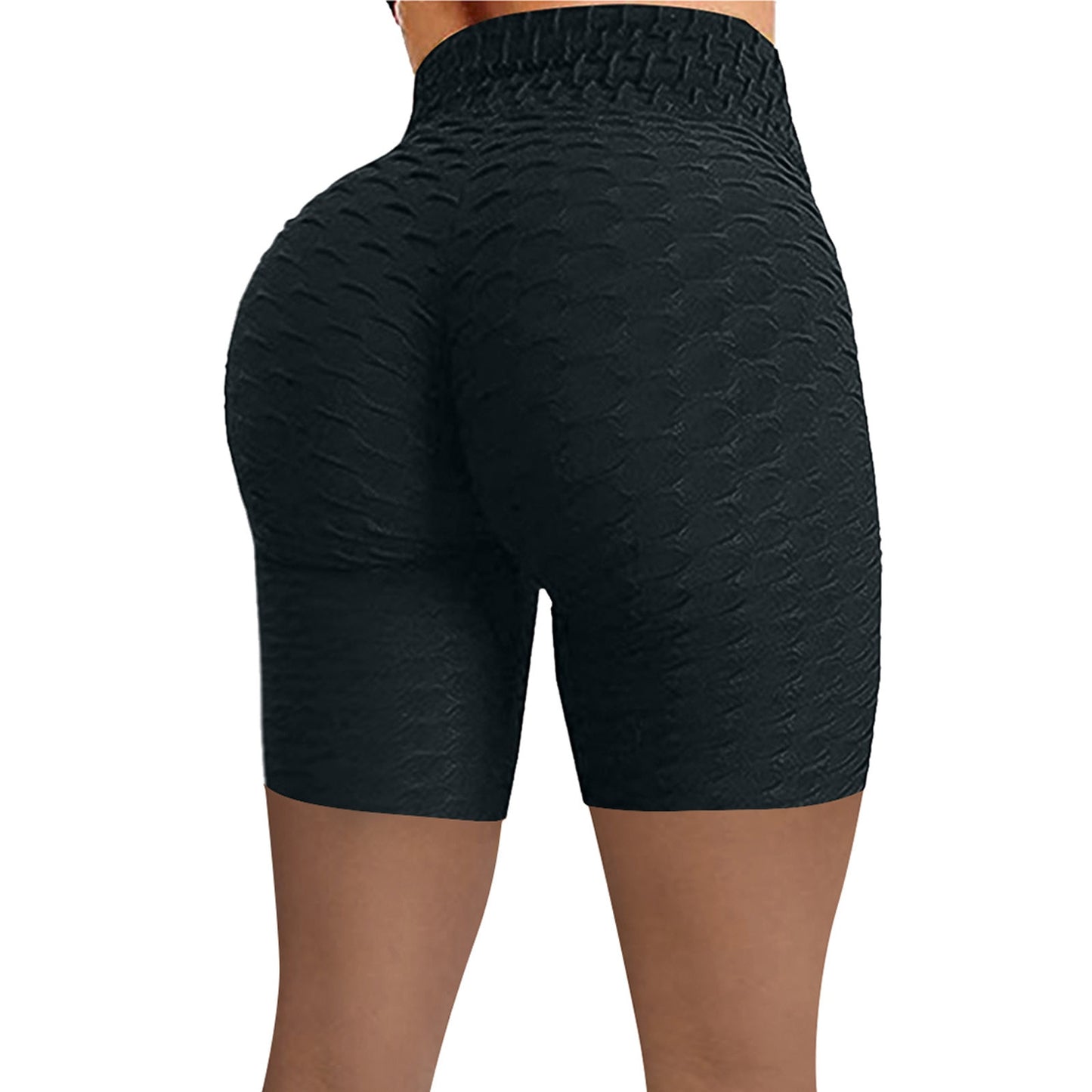 Summer Knit Shorts High Waist Hip Tight Leggings Stretch Running Biker Shorts
