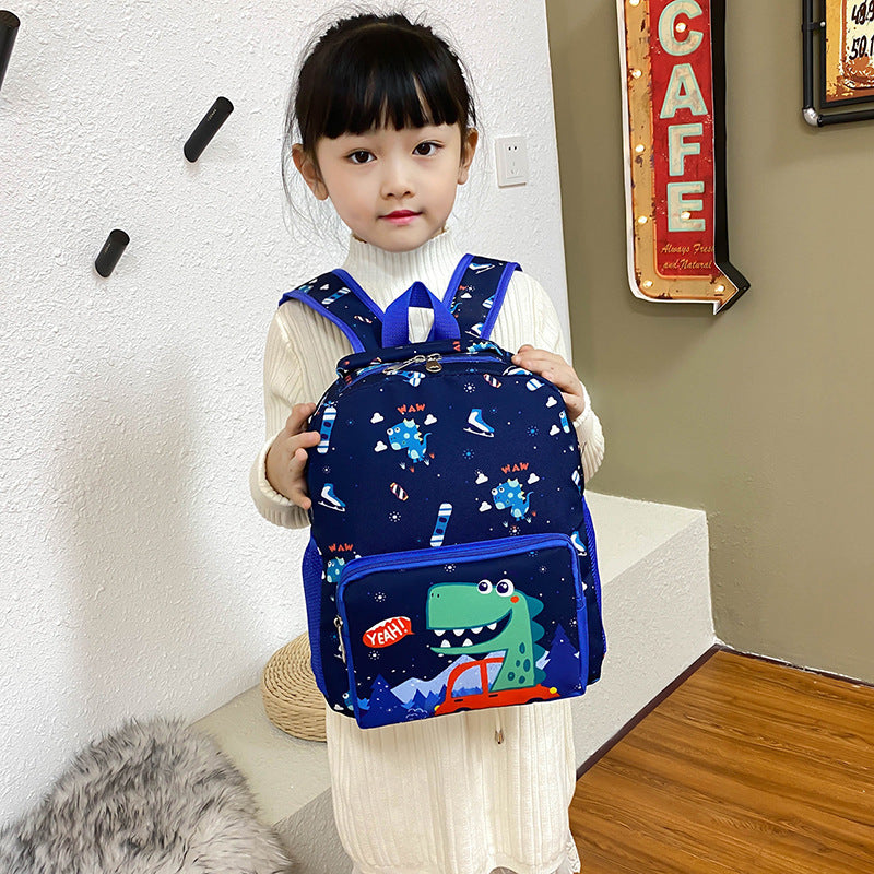 Children's Bag Cute Dinosaur Kindergarten Cartoon Print Male And Female Baby Backpack - KoukouSmart
