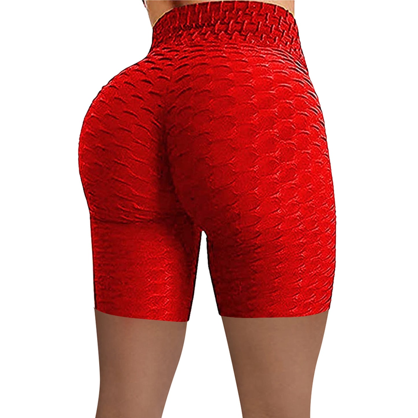 Summer Knit Shorts High Waist Hip Tight Leggings Stretch Running Biker Shorts