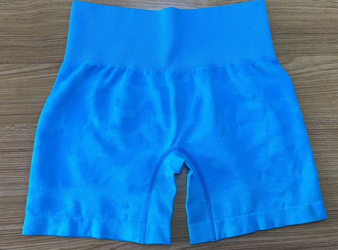 Camo Jacquard Fitness Shorts Camo Yoga Shorts Seamless Camo Shorts