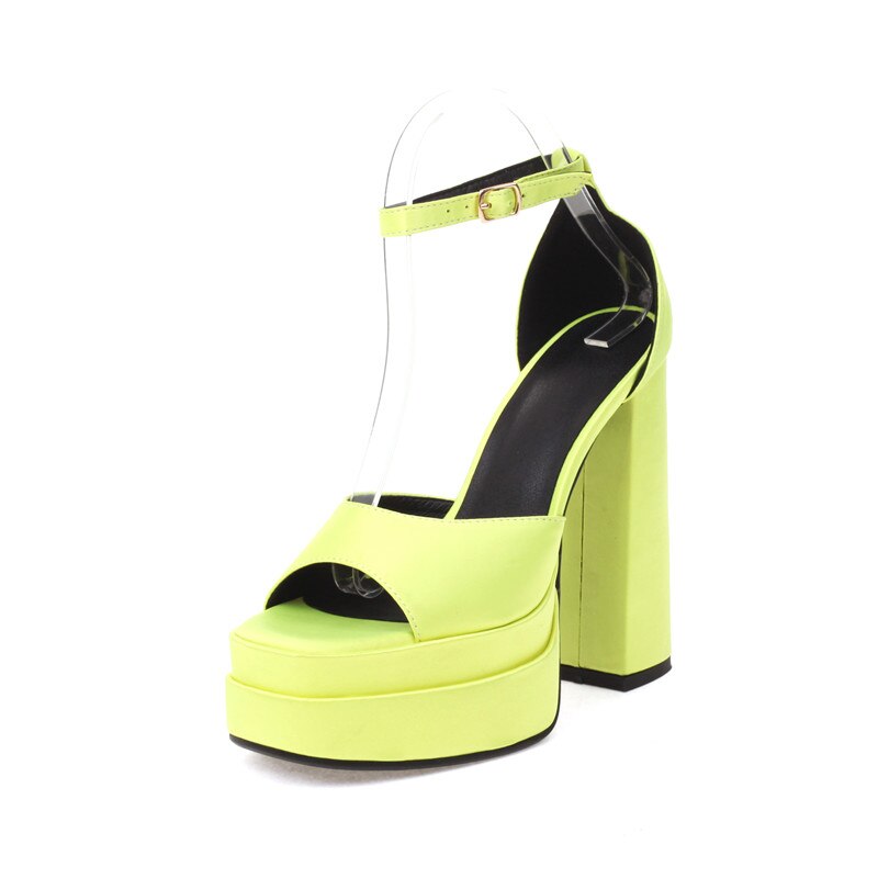 Women Sandals Summer Fashion Sexy Platforms Thick High Heels Ankle Strap Shoes Woman Wedding Party Prom Night Club Pumps