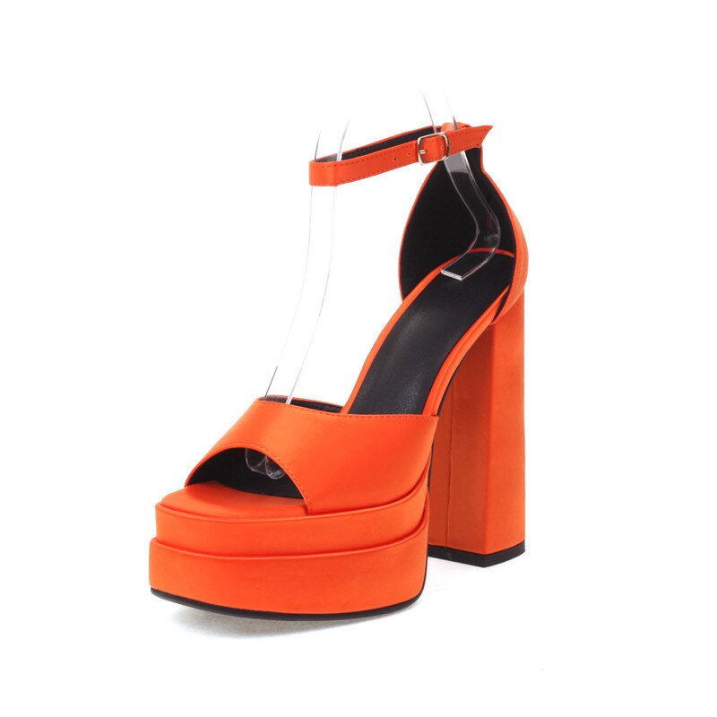 Women Sandals Summer Fashion Sexy Platforms Thick High Heels Ankle Strap Shoes Woman Wedding Party Prom Night Club Pumps