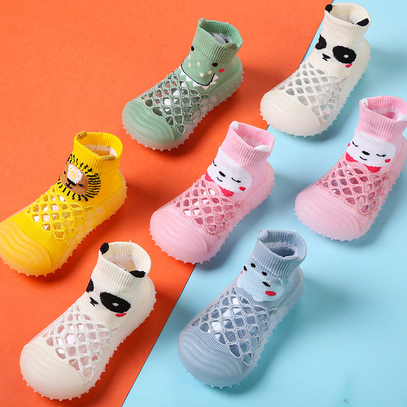 Summer baby toddler shoes breathable hole shoes cartoon cute soft bottom socks shoes boys and girls indoor floor shoes