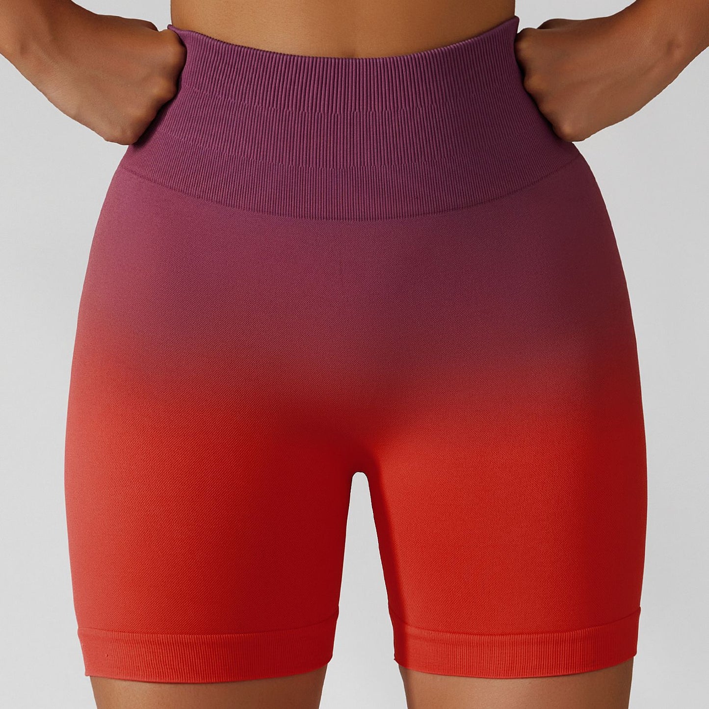 Gradient Seamless Yoga Shorts Breathable Tight Sports Shorts Women's High Waist Elastic Hip Lift Fitness Pants