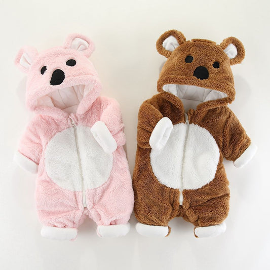 Baby Clothes Autumn And Winter Clothes One-Piece Thickened Romper Newborn Cotton Coat Outing Suit Hugging Clothes