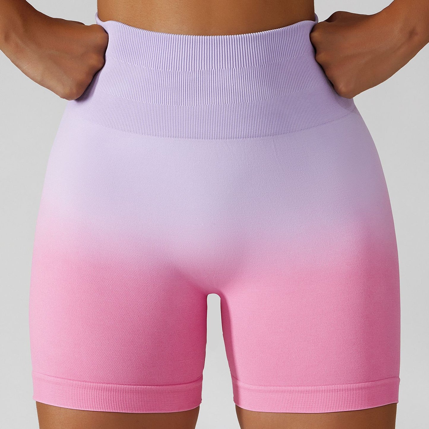 Gradient Seamless Yoga Shorts Breathable Tight Sports Shorts Women's High Waist Elastic Hip Lift Fitness Pants