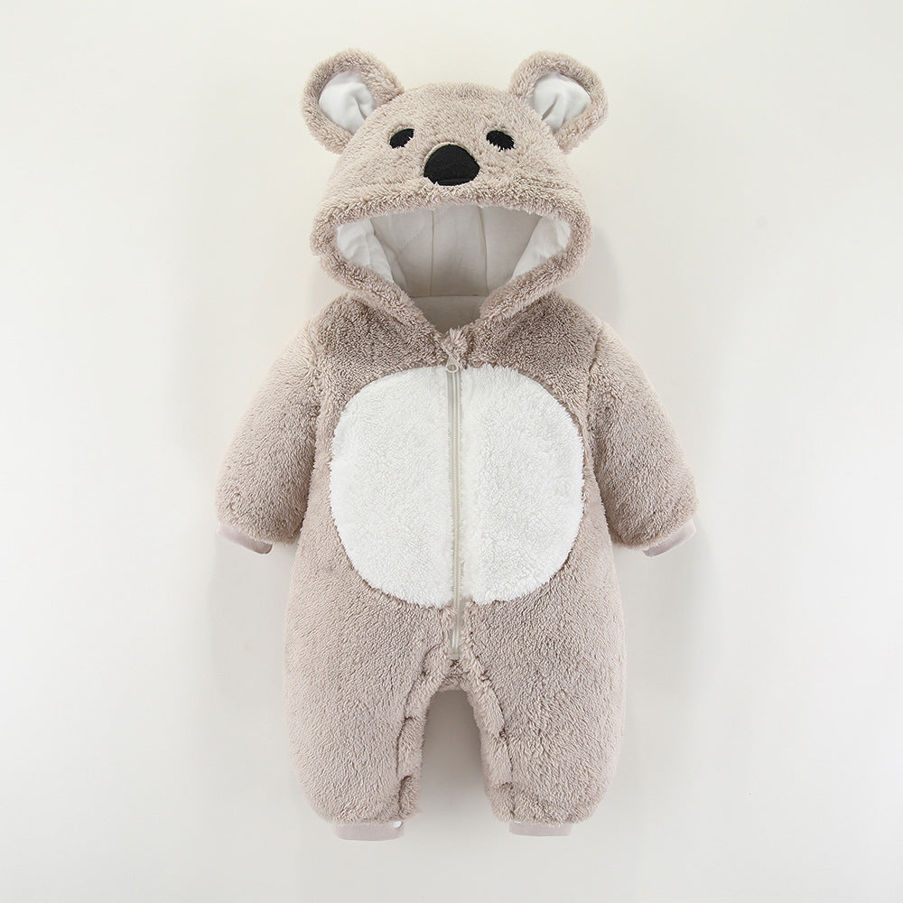 Baby Clothes Autumn And Winter Clothes One-Piece Thickened Romper Newborn Cotton Coat Outing Suit Hugging Clothes