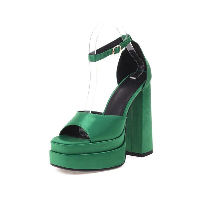 Women Sandals Summer Fashion Sexy Platforms Thick High Heels Ankle Strap Shoes Woman Wedding Party Prom Night Club Pumps
