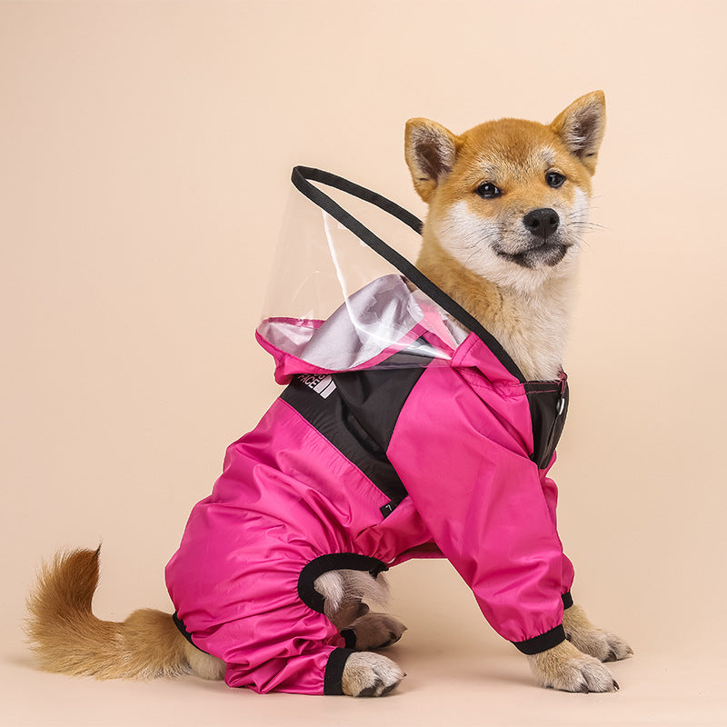 Pet Clothing Dog Four Seasons Universal Raincoat Four Feet Transparent Pu Waterproof Clothing