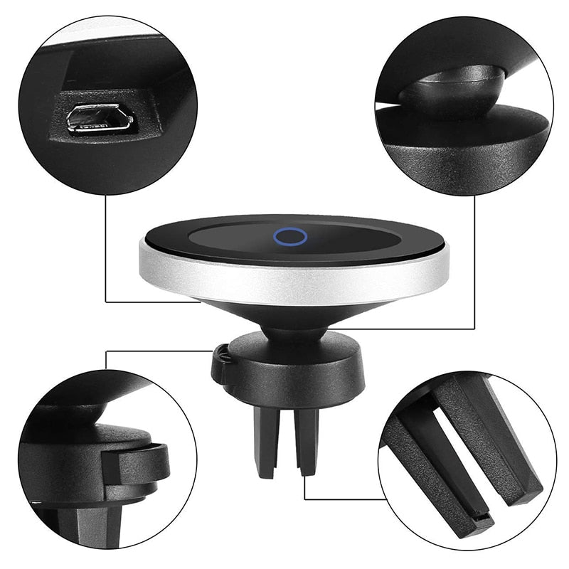 Qi Wireless Car Charger for iPhone Xs/XsMax/Xr/8plus Magnetic Phone Holder 10W Fast Car Wireless Charger for Samsung S9 S8 Note9