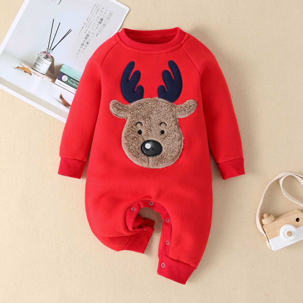 Christmas Clothes Baby Newborn Festival Christmas Old Man Elk Bag Fart Clothes Romper