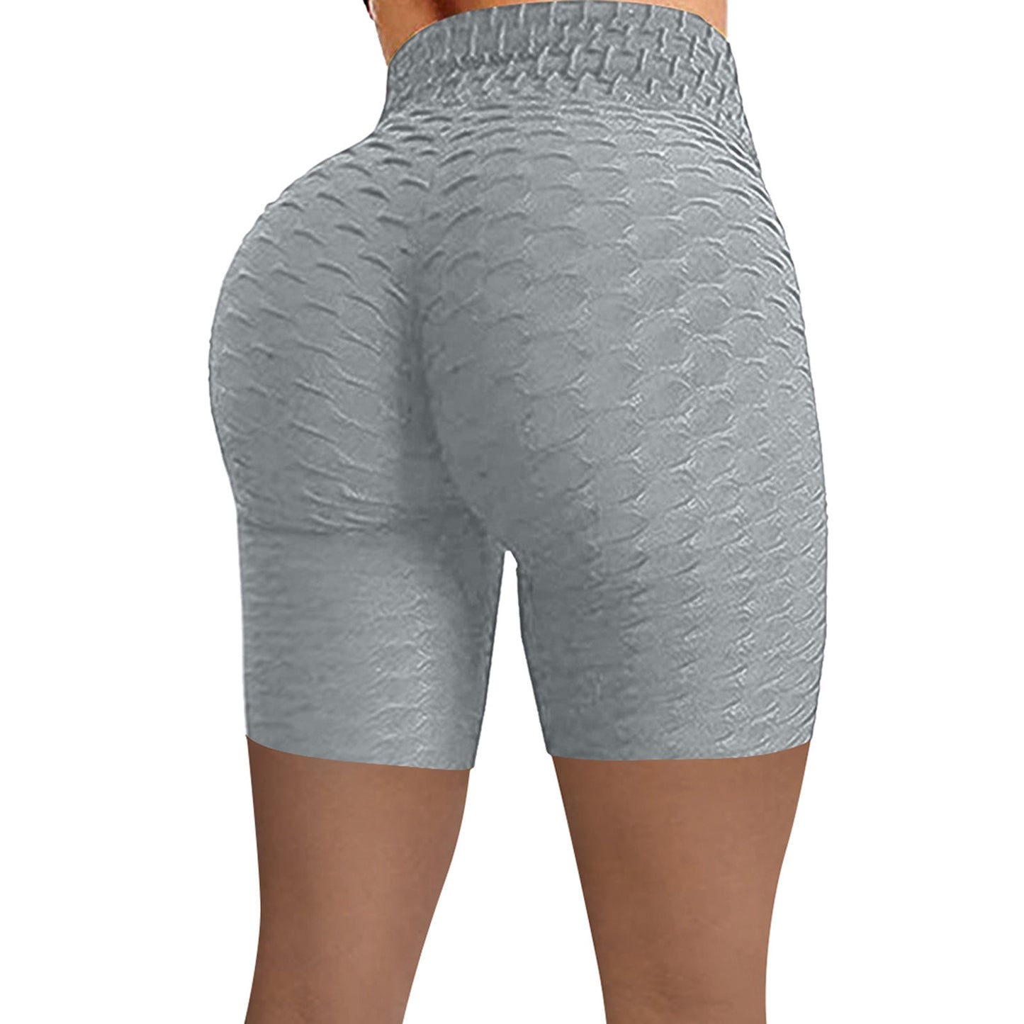 Summer Knit Shorts High Waist Hip Tight Leggings Stretch Running Biker Shorts