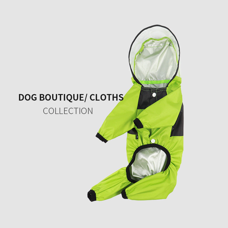 Pet Clothing Dog Four Seasons Universal Raincoat Four Feet Transparent Pu Waterproof Clothing