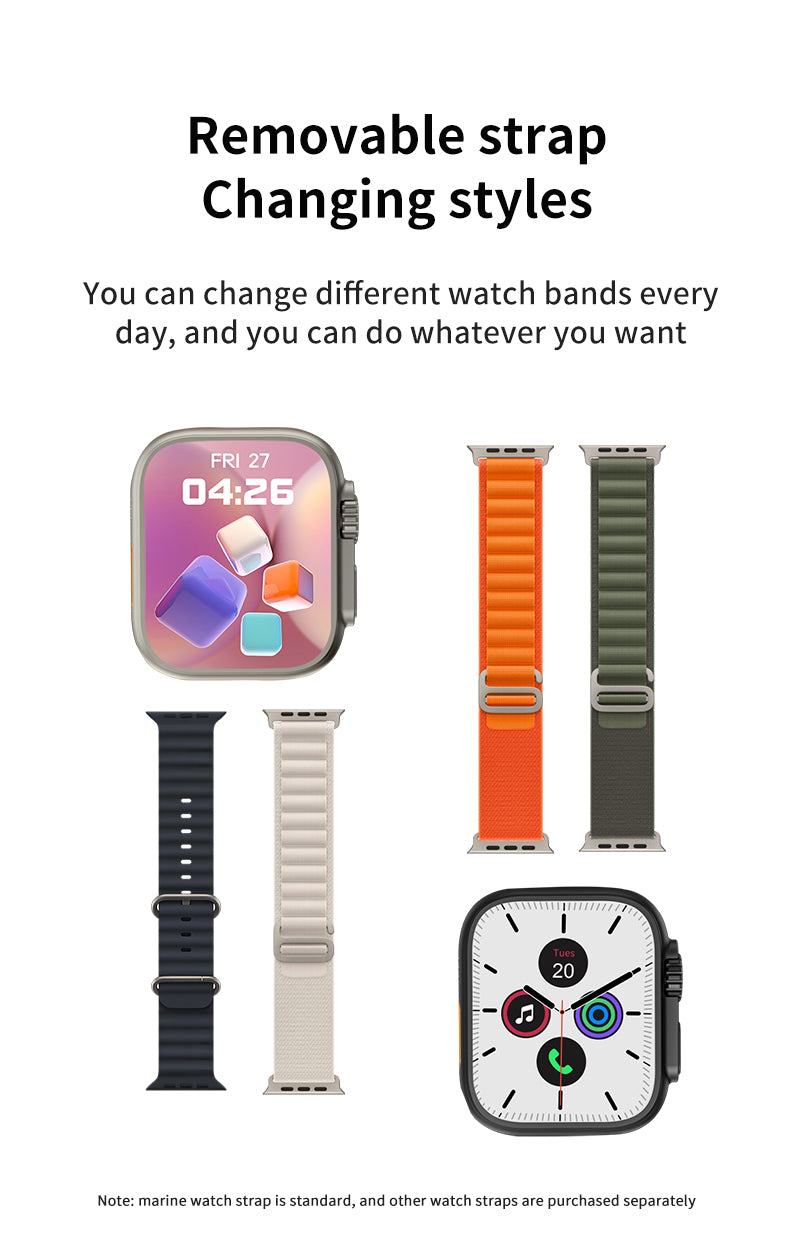 GS S8 Ultra Smart Watch Heart Rate Blood Oxygen Bluetooth Call Sport