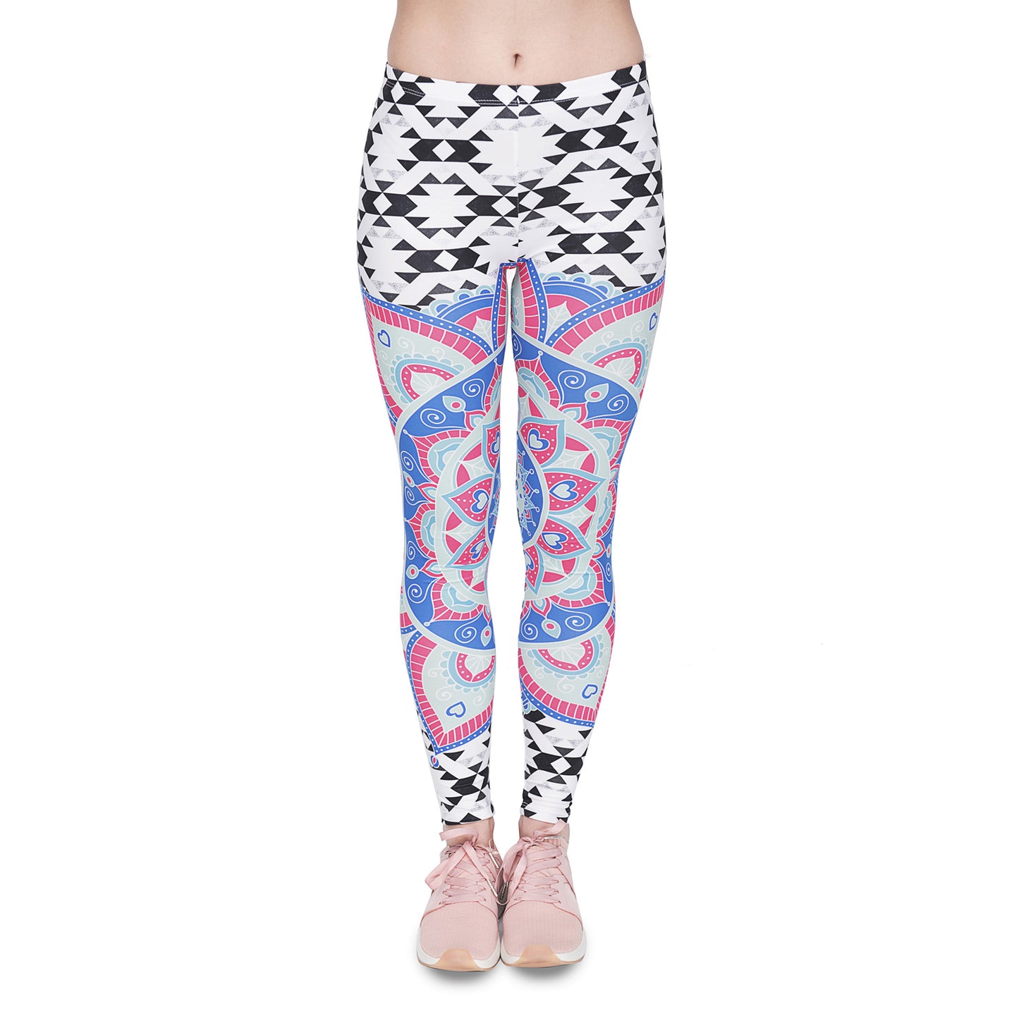 High Waist Shaping Hip Lifting Yoga Pants Women Printing Running Fitness Pants Polyester Milk Silk Leggings