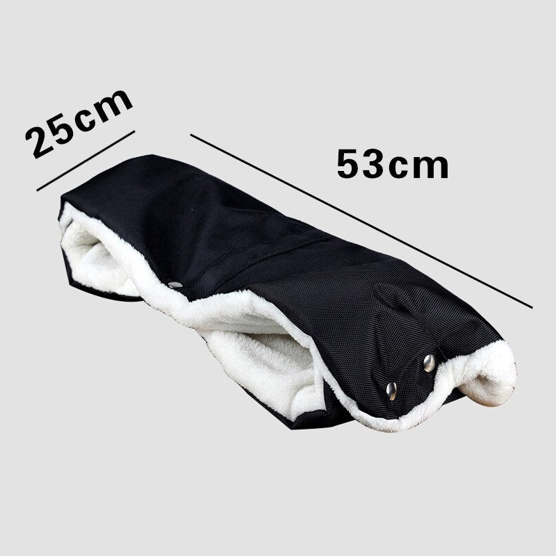 Warm Baby Winter Stroller Gloves Thicken Stroller Hand Muff Pram Accessories Waterproof Kids Pushchair Hand Cover Fur Mittens