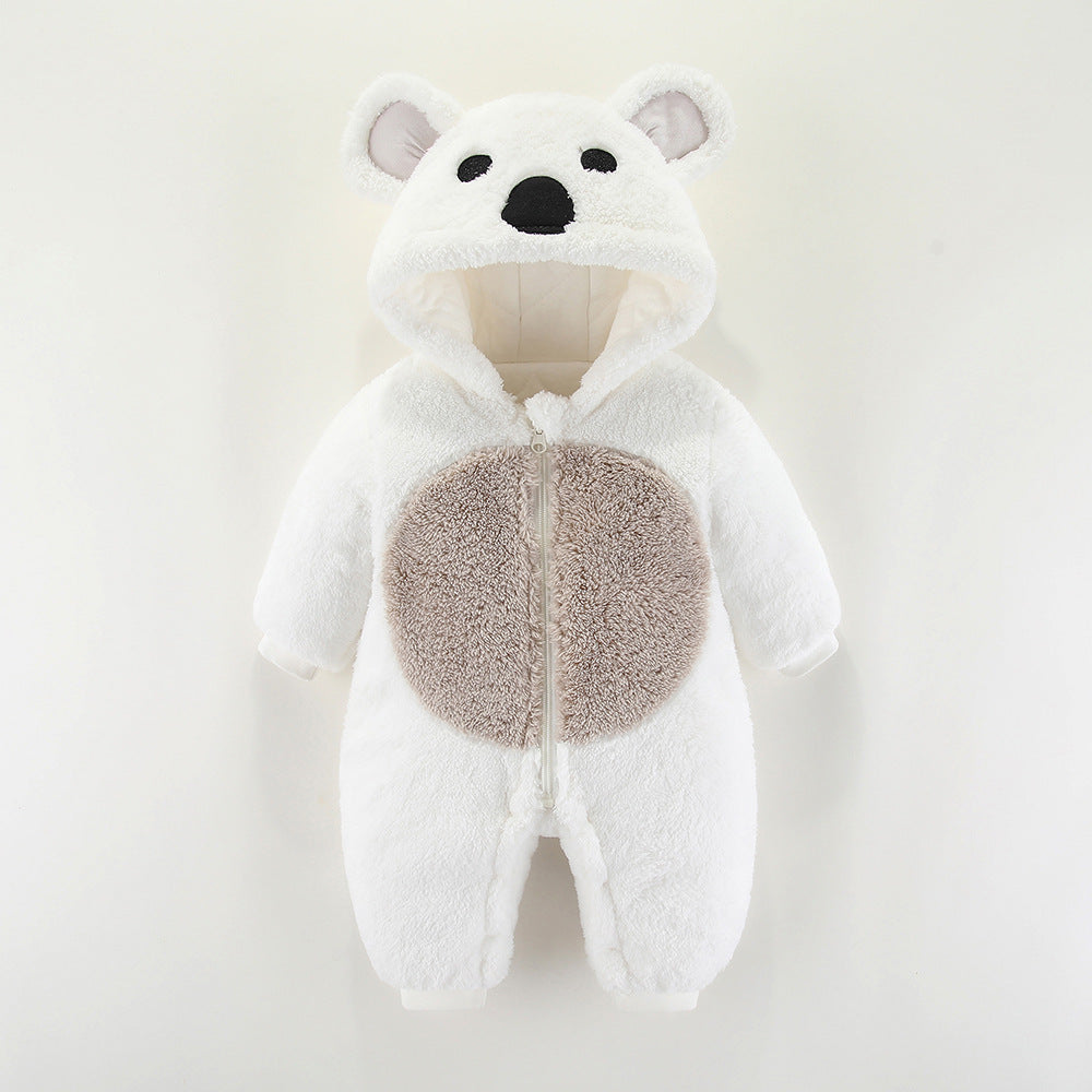 Baby Clothes Autumn And Winter Clothes One-Piece Thickened Romper Newborn Cotton Coat Outing Suit Hugging Clothes