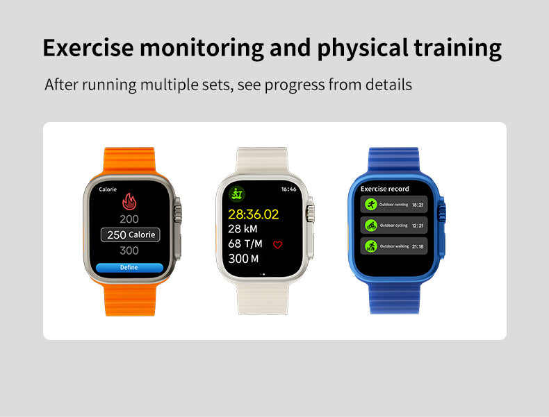 GS S8 Ultra Smart Watch Heart Rate Blood Oxygen Bluetooth Call Sport