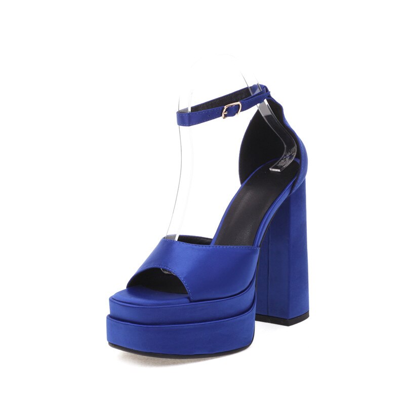 Women Sandals Summer Fashion Sexy Platforms Thick High Heels Ankle Strap Shoes Woman Wedding Party Prom Night Club Pumps
