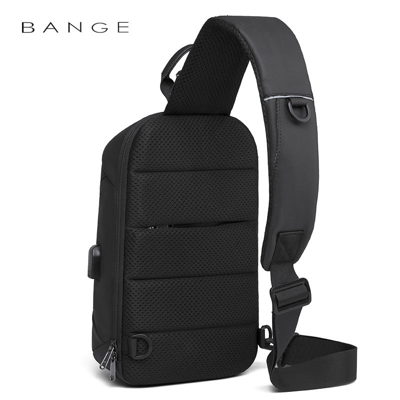 New Fashion All-Match Trend Anti-Theft Technology USB Portable Outdoor Shoulder Bag Men's Messenger Chest Bag