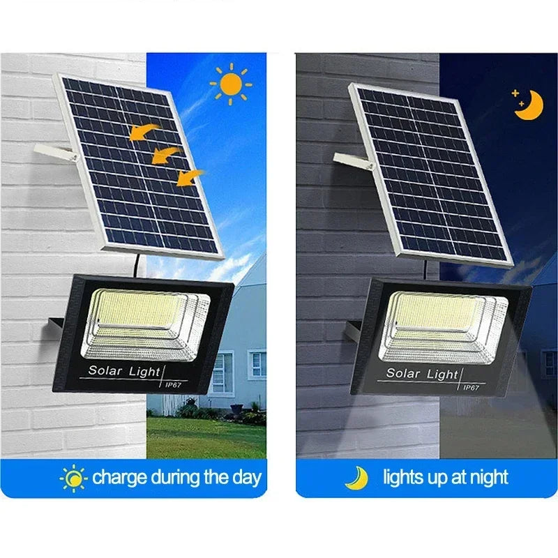 Solar Flood Lights 50w 100w 200w 300w LED Solar Powered Spotlight Outdoor Waterproof Reflector Solar with Remote Control