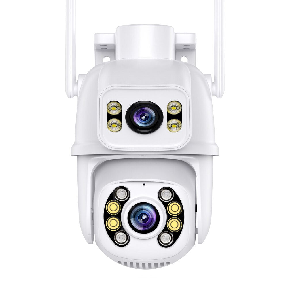 6MP 4K PTZ Wifi Camera Dual Lens with Dual Screen Ai Human Detect Auto Tracking Night Vision Outdoor Surveillance Camera ICSee