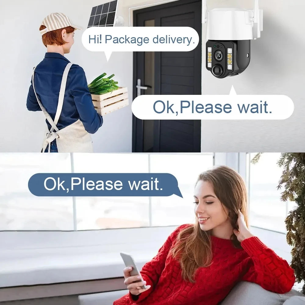 4G SIM Card Solar Camera Wifi CCTV Surveillance Battery Powered CCTV Camera PIR Human Detection Smart Wireless IP Camera Outdoor