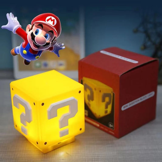 LED Question Mark Night Light Super Mario Bros Games Toy Children Night Light Bedroom Table Lamp USB Charging