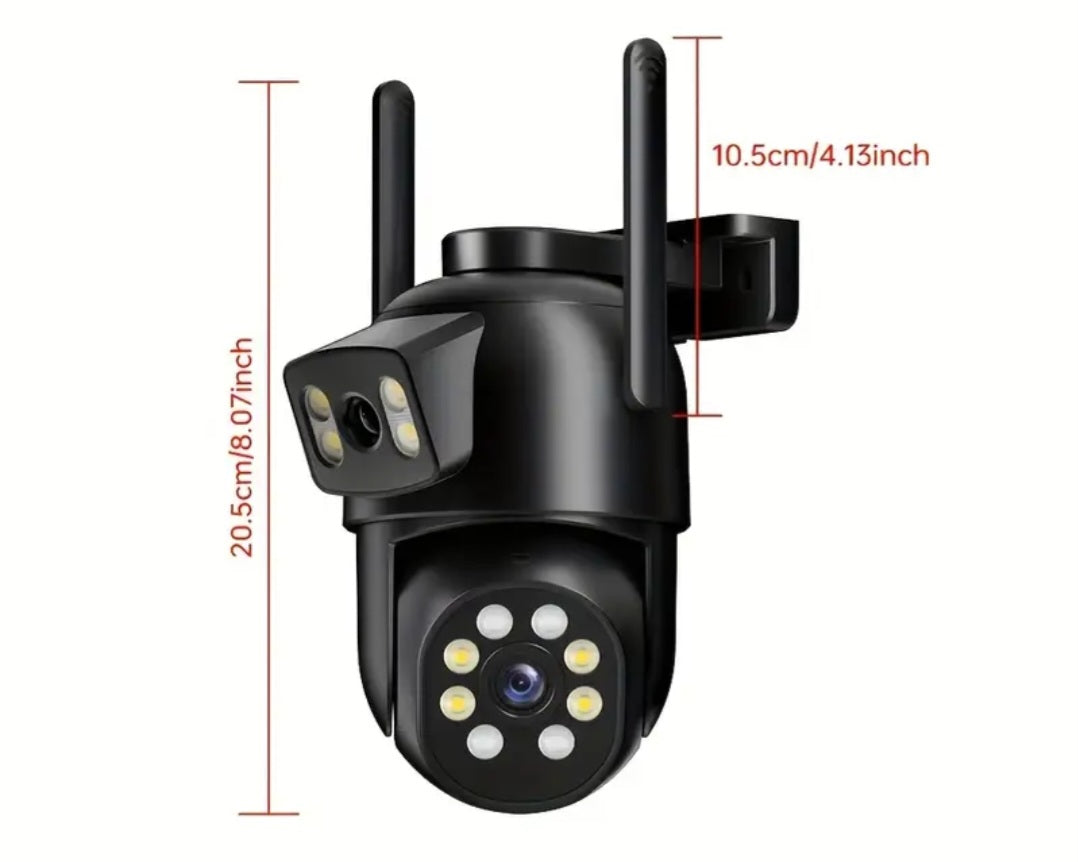 Aσύρματη κάμερα ασφαλείας με διπλό φακό.